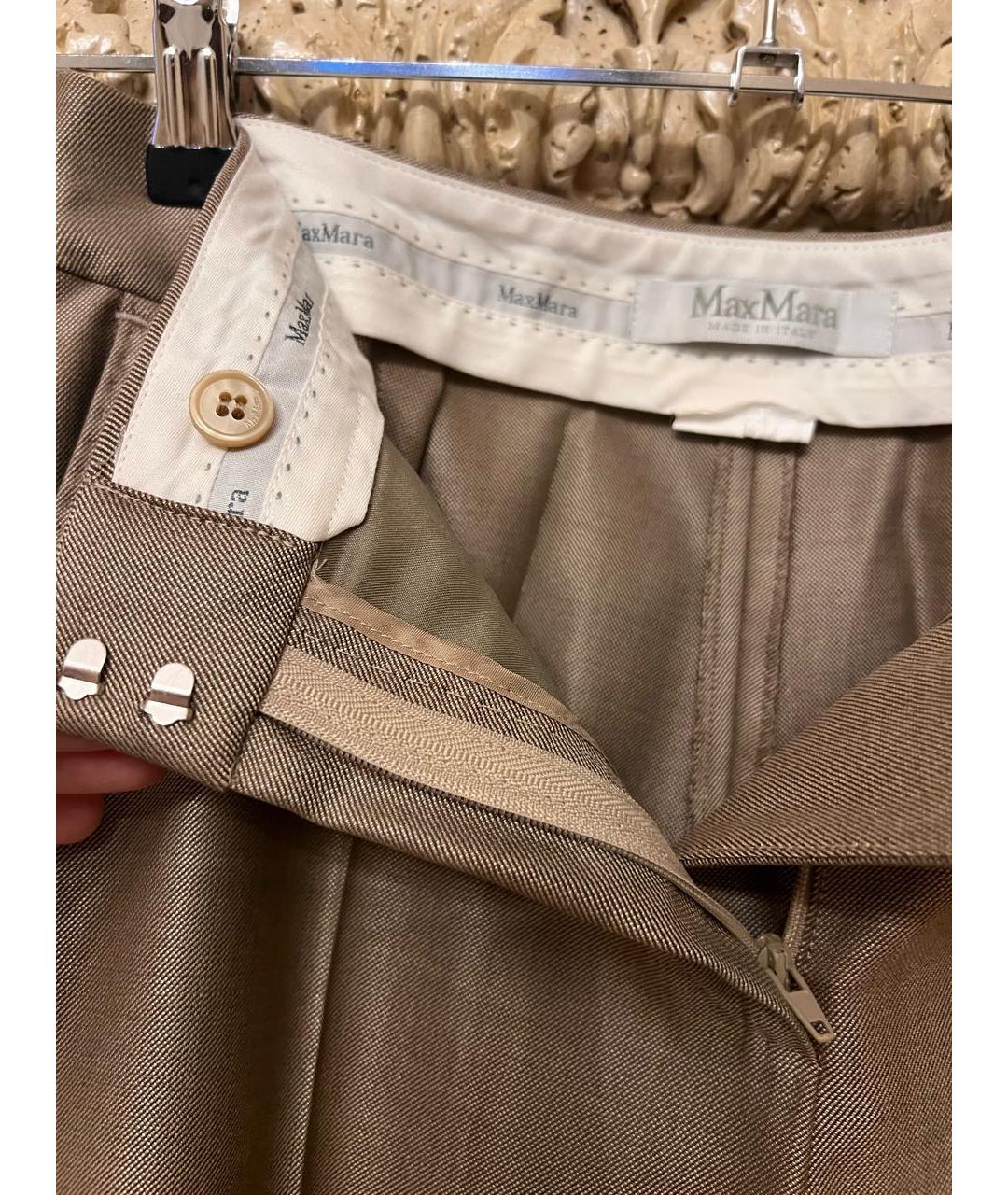 MAX MARA Золотой шелковый костюм с брюками, фото 7