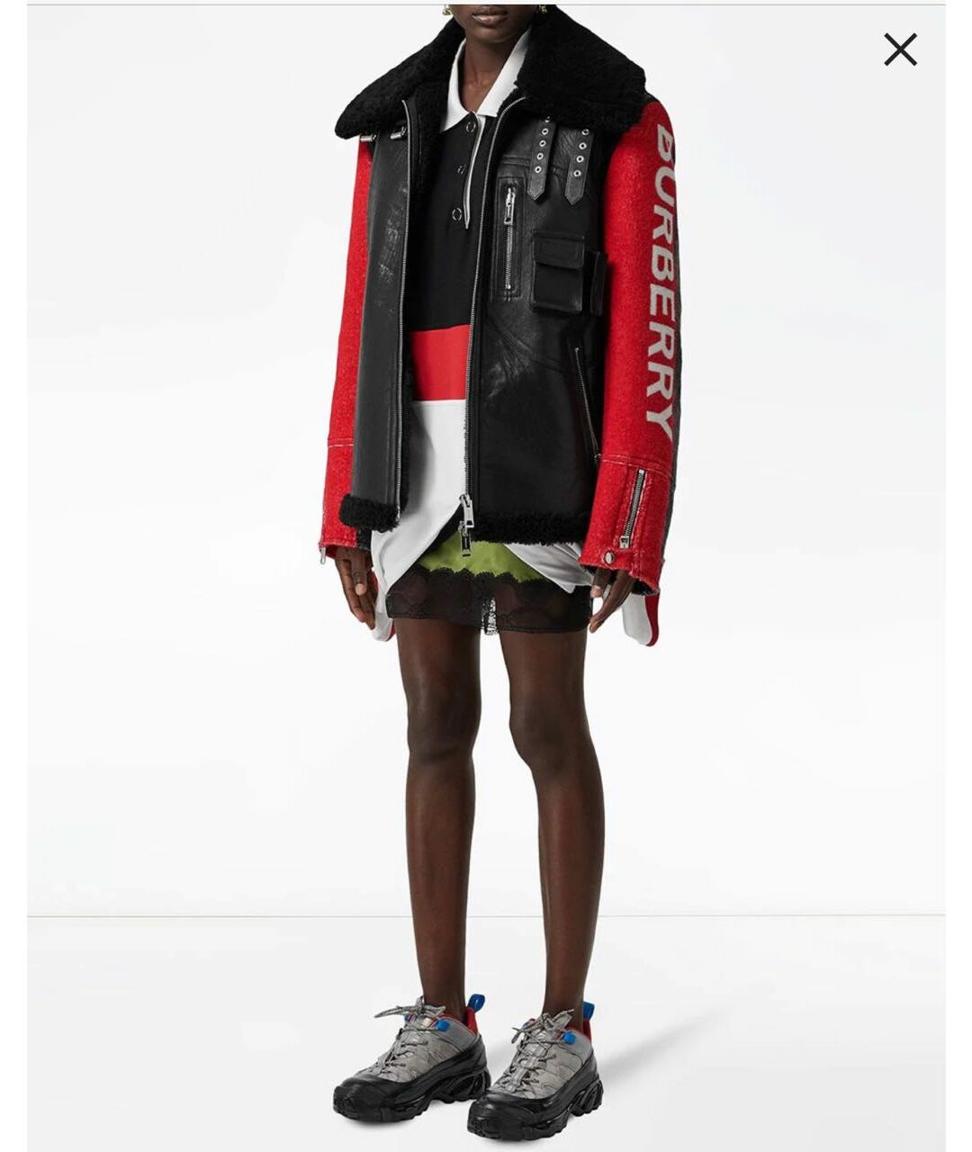 BURBERRY Красная кожаная дубленка, фото 2