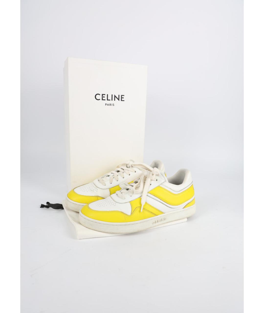 CELINE Желтые кожаные кеды, фото 6