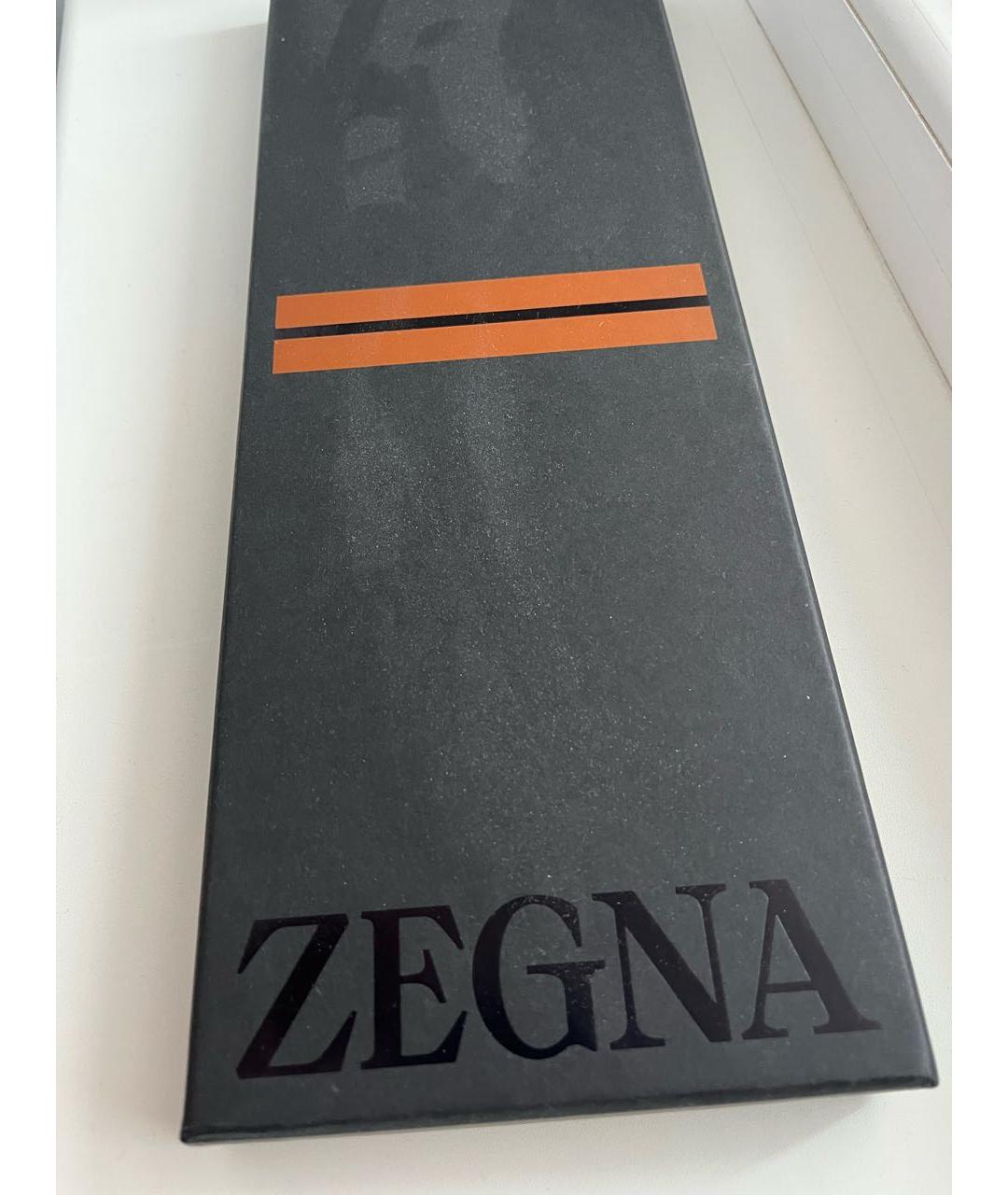 ZEGNA Серебрянный шелковый галстук, фото 6