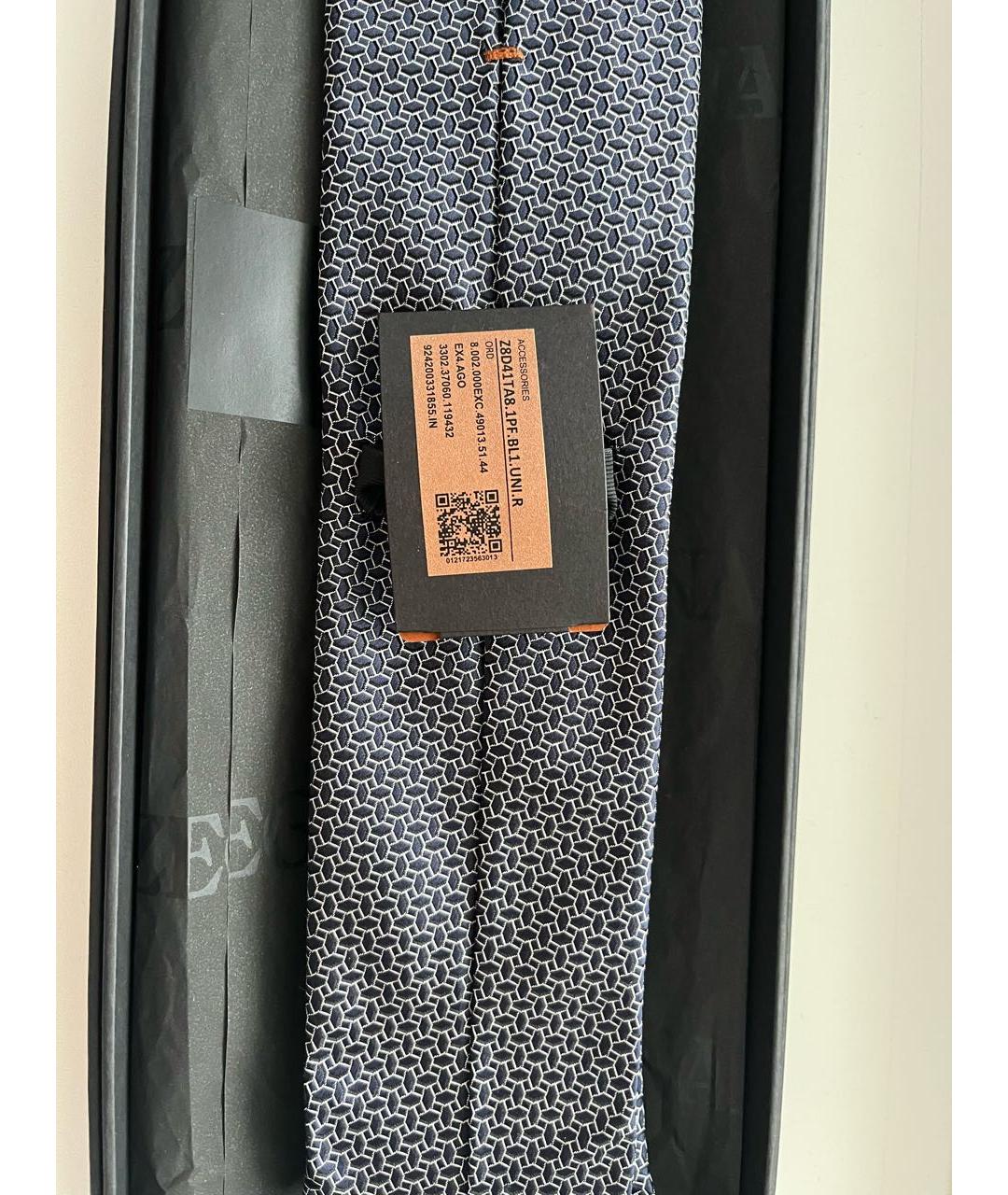 ZEGNA Серебрянный шелковый галстук, фото 3