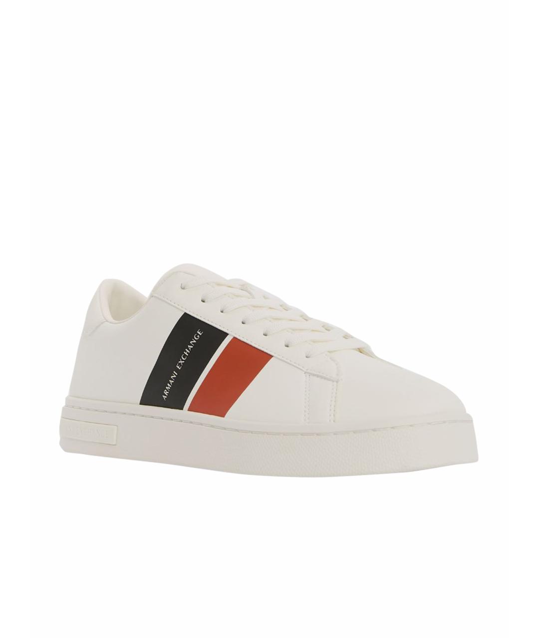 ARMANI EXCHANGE Белые низкие кроссовки / кеды из экзотической кожи, фото 1