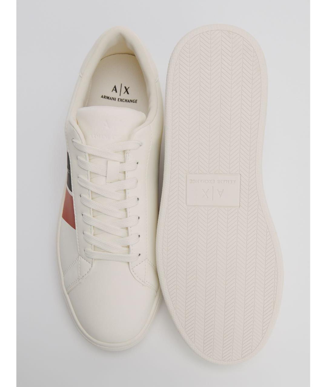 ARMANI EXCHANGE Белые низкие кроссовки / кеды из экзотической кожи, фото 3