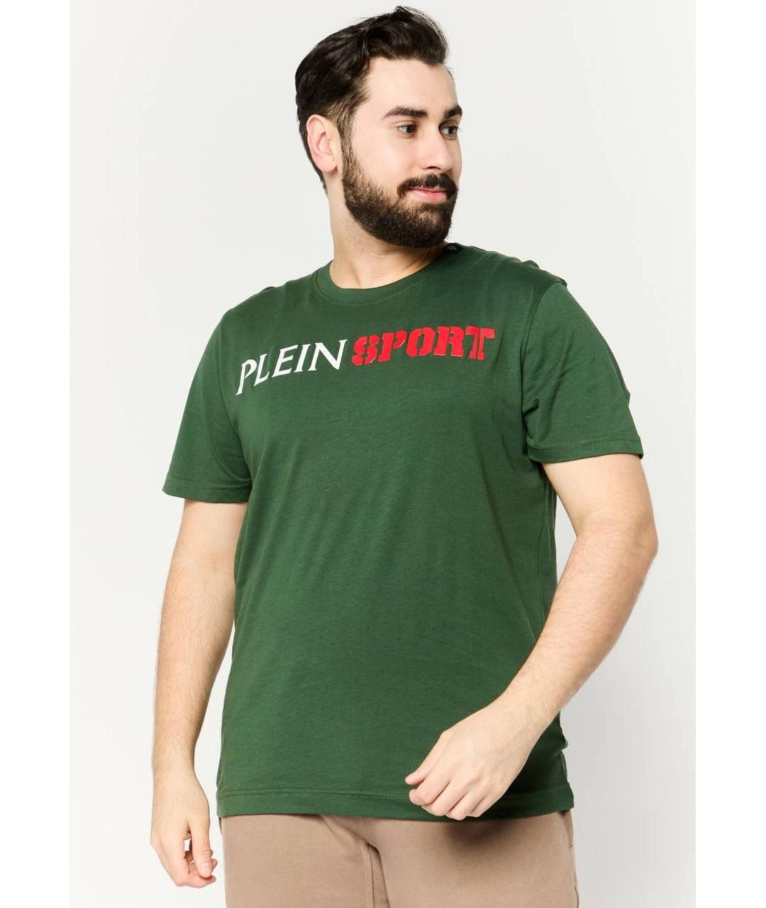 PLEIN SPORT Зеленая хлопковая футболка, фото 6