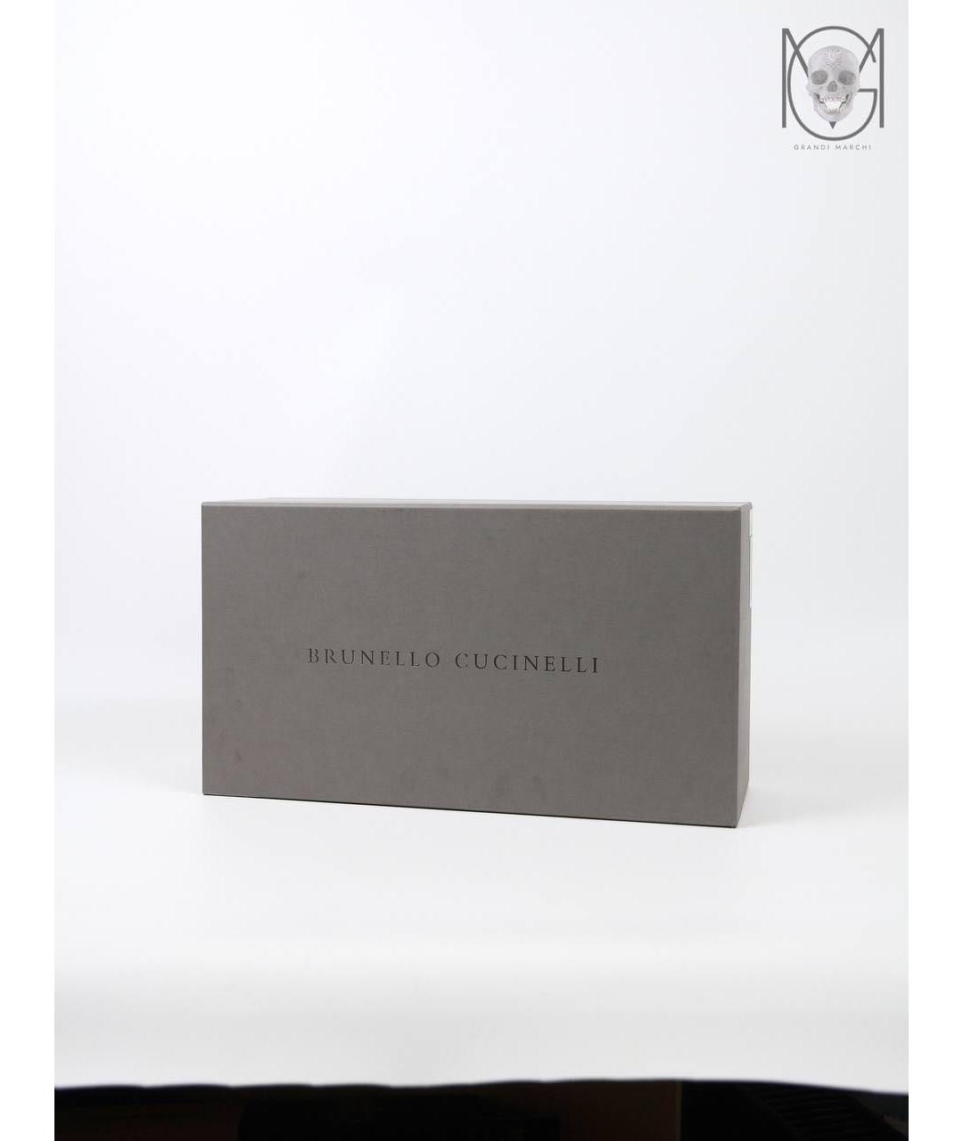 BRUNELLO CUCINELLI Серые текстильные низкие кроссовки / кеды, фото 5