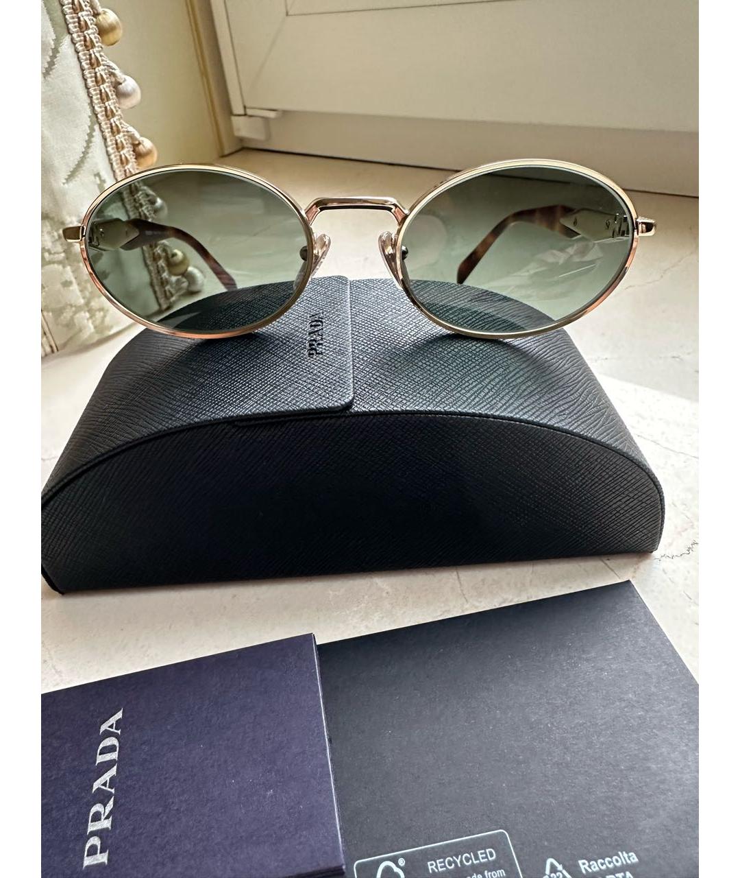 PRADA Зеленые пластиковые солнцезащитные очки, фото 4