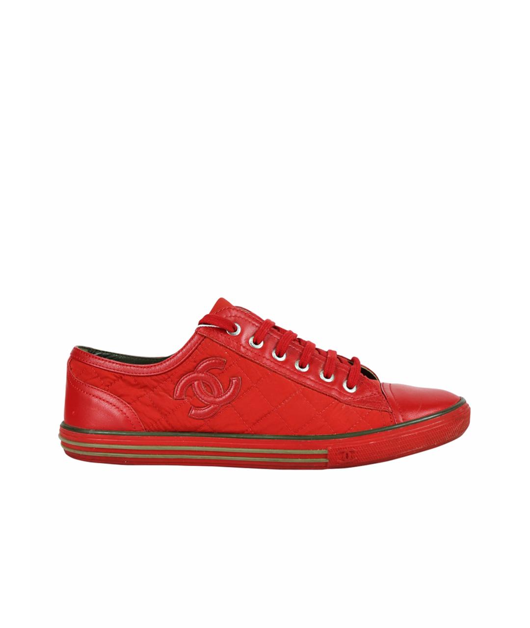 CHANEL Красные кожаные кеды, фото 1