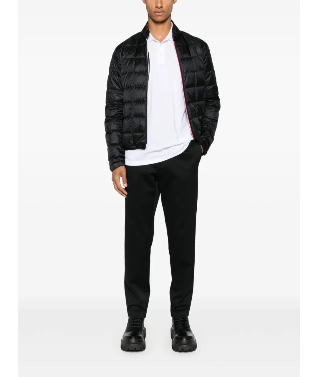 MONCLER Белое хлопковое поло с коротким рукавом, фото 3
