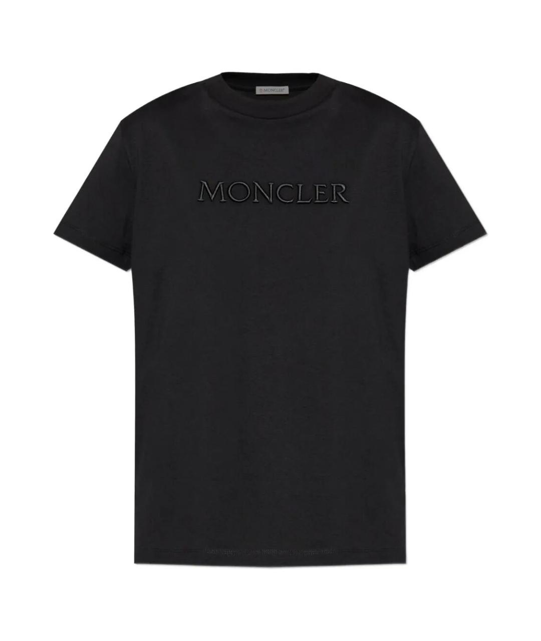 MONCLER Черная хлопковая футболка, фото 1