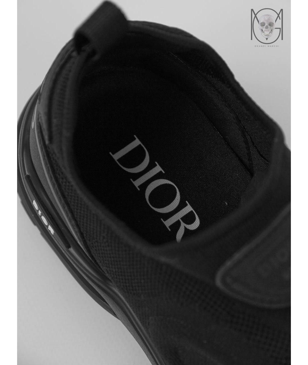 CHRISTIAN DIOR Черные текстильные низкие кроссовки / кеды, фото 3