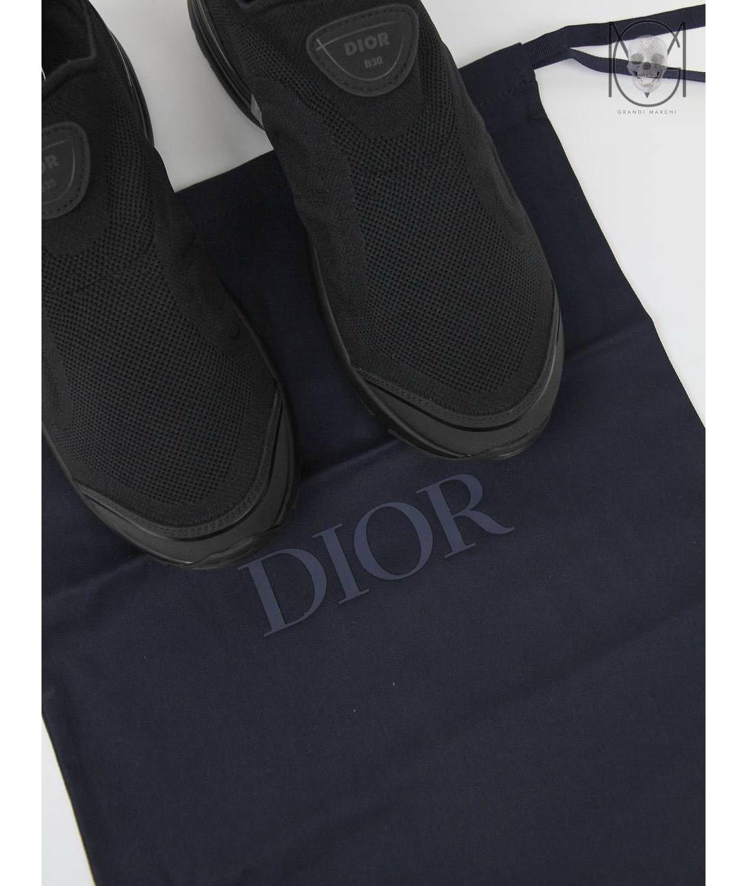 CHRISTIAN DIOR Черные текстильные низкие кроссовки / кеды, фото 6