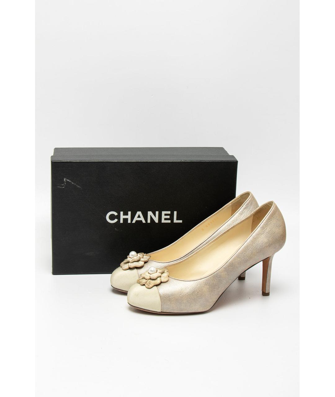CHANEL Бежевые кожаные туфли, фото 5