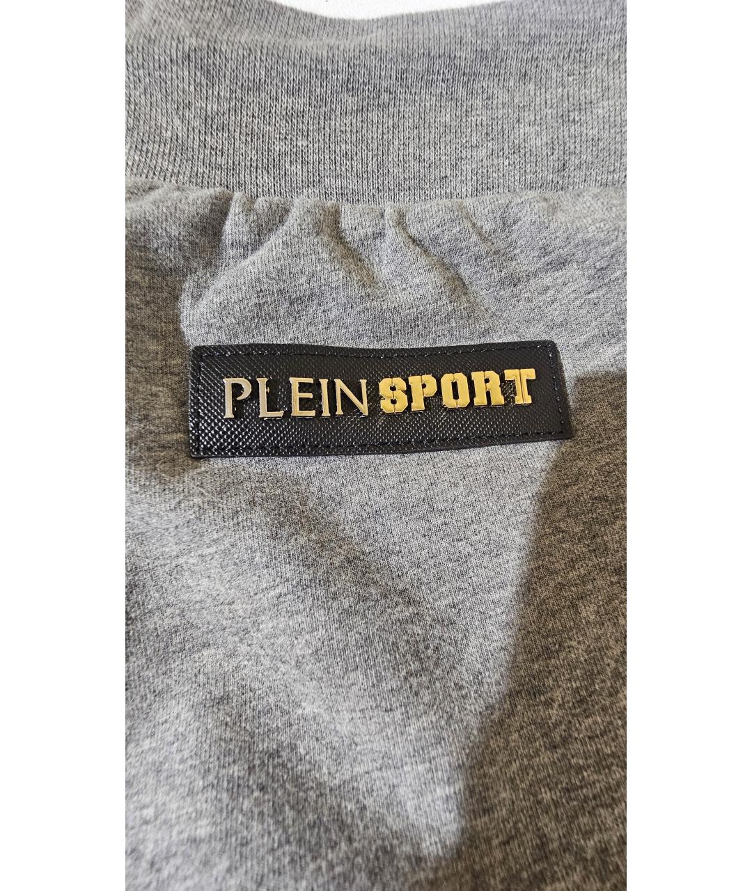 PLEIN SPORT Серые хлопковые шорты, фото 5