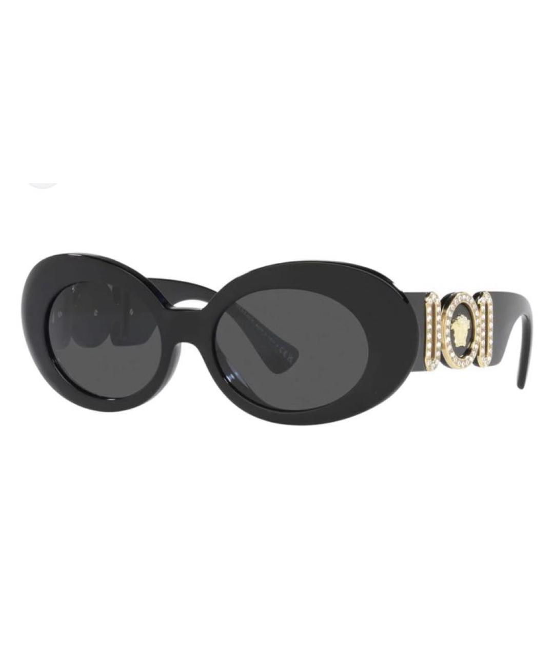 VERSACE Черные пластиковые солнцезащитные очки, фото 3