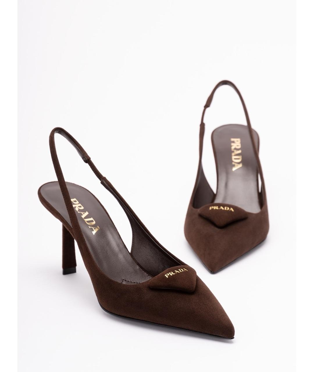 PRADA Коричневые туфли, фото 5