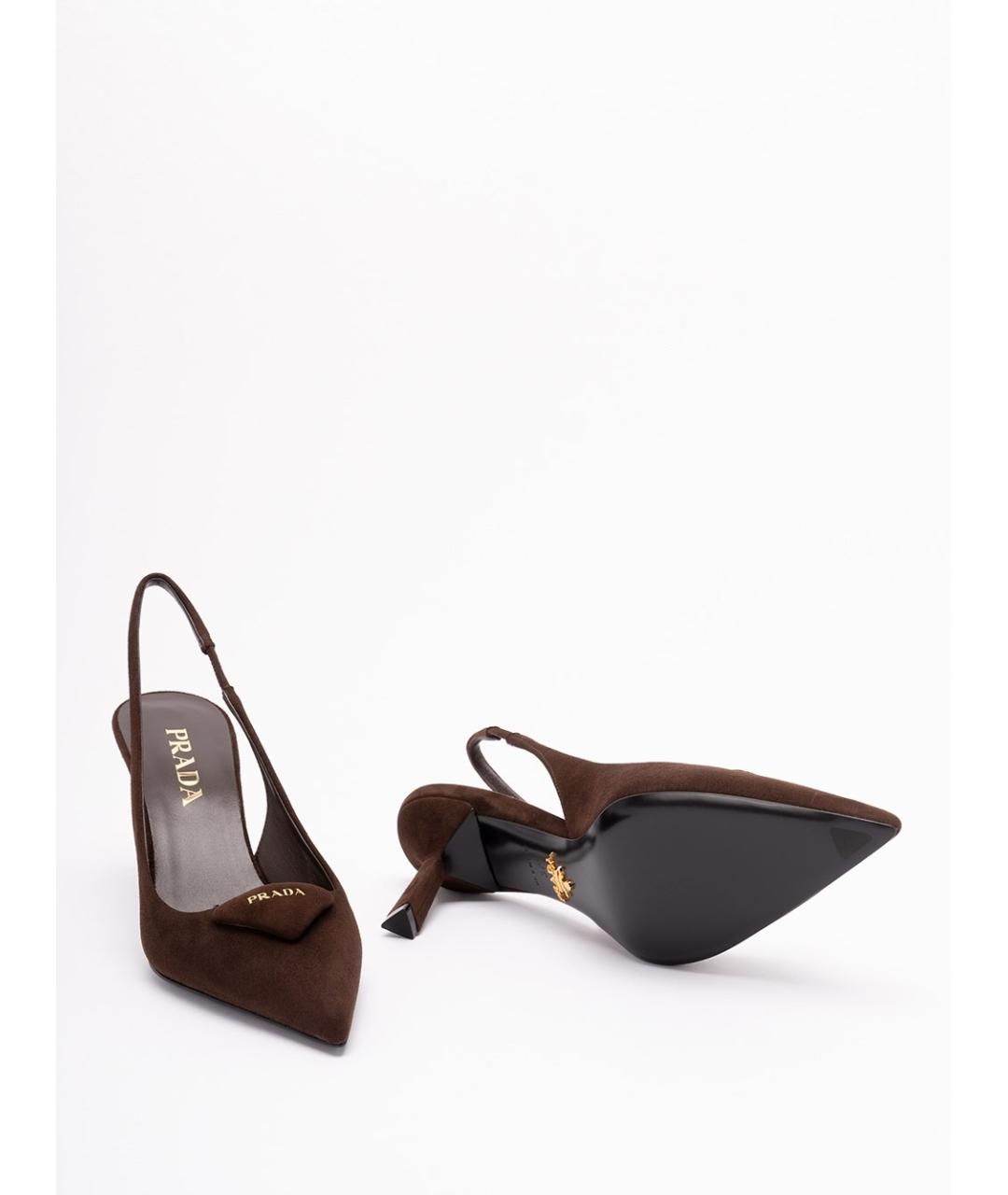 PRADA Коричневые туфли, фото 4