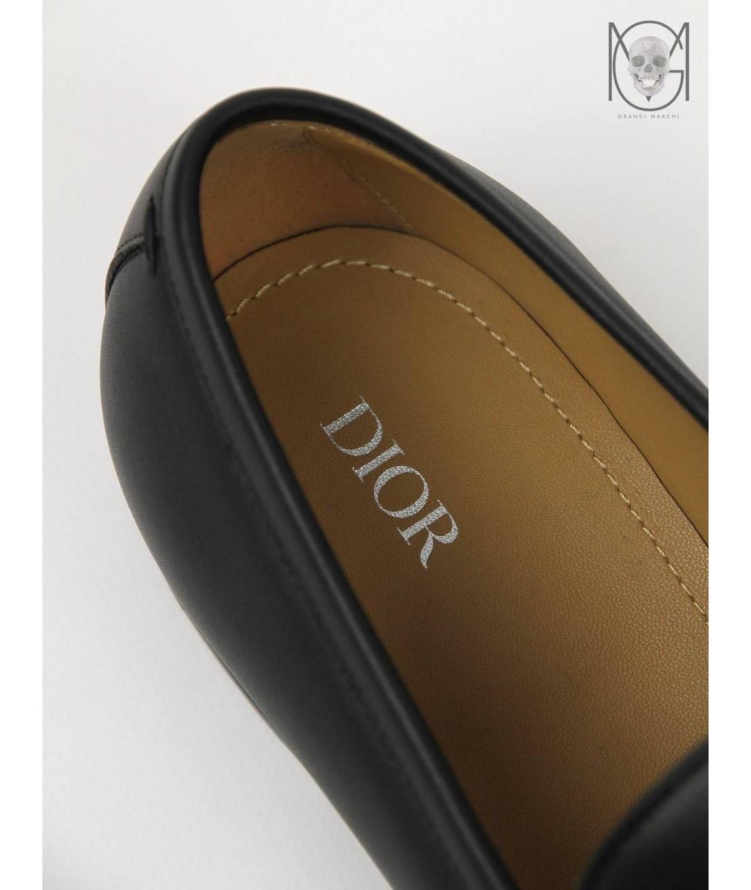 CHRISTIAN DIOR Черные кожаные лоферы, фото 3
