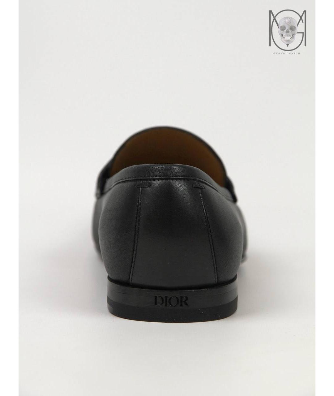 CHRISTIAN DIOR Черные кожаные лоферы, фото 4