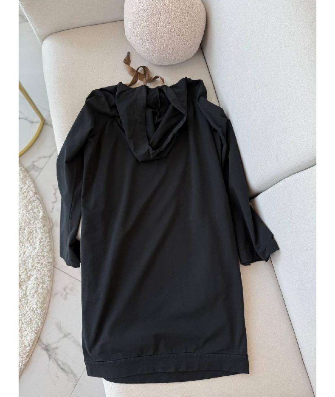 BRUNELLO CUCINELLI Черное хлопко-эластановое повседневное платье, фото 3