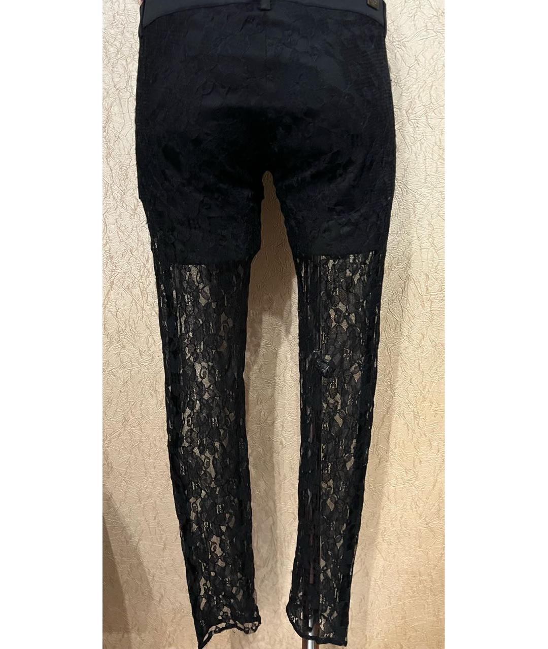 PHILIPP PLEIN Черные хлопко-эластановые брюки узкие, фото 3