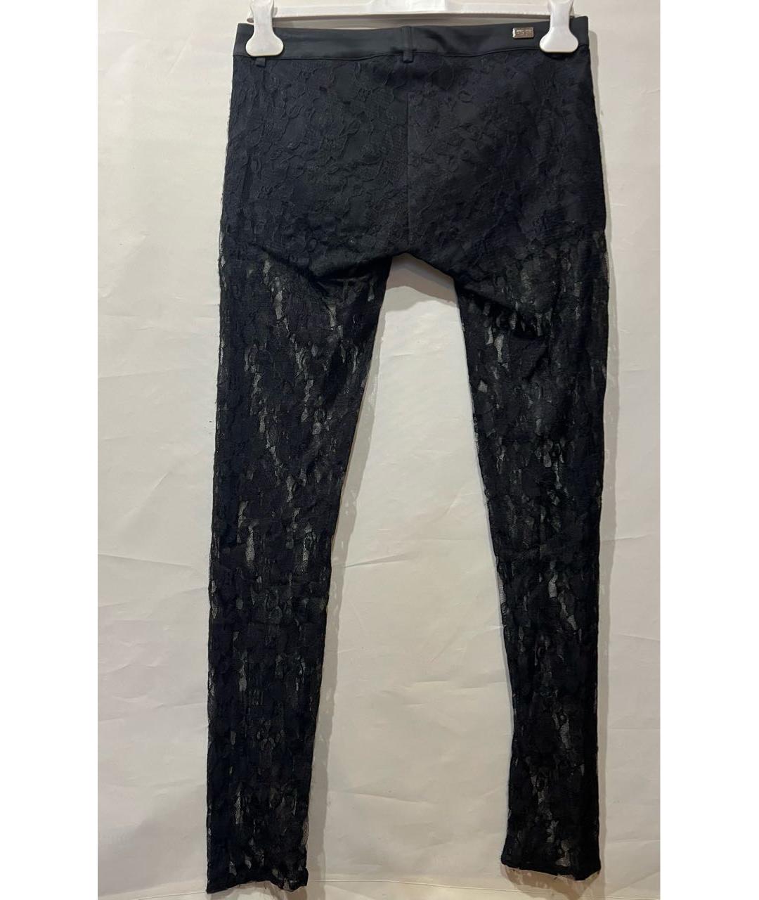 PHILIPP PLEIN Черные хлопко-эластановые брюки узкие, фото 5