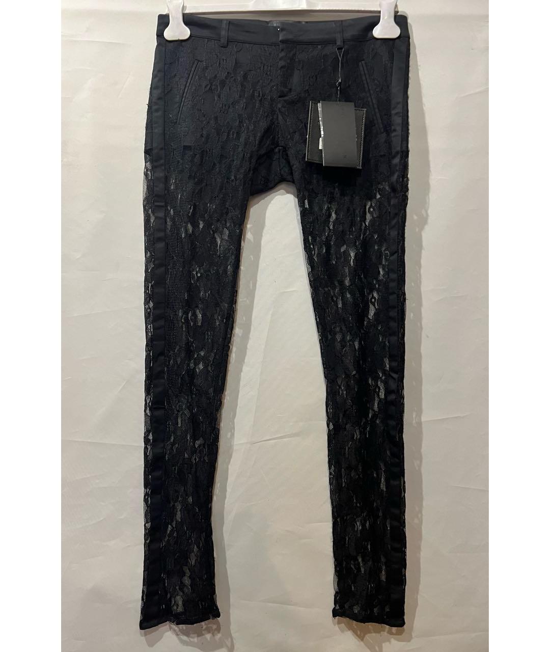 PHILIPP PLEIN Черные хлопко-эластановые брюки узкие, фото 4
