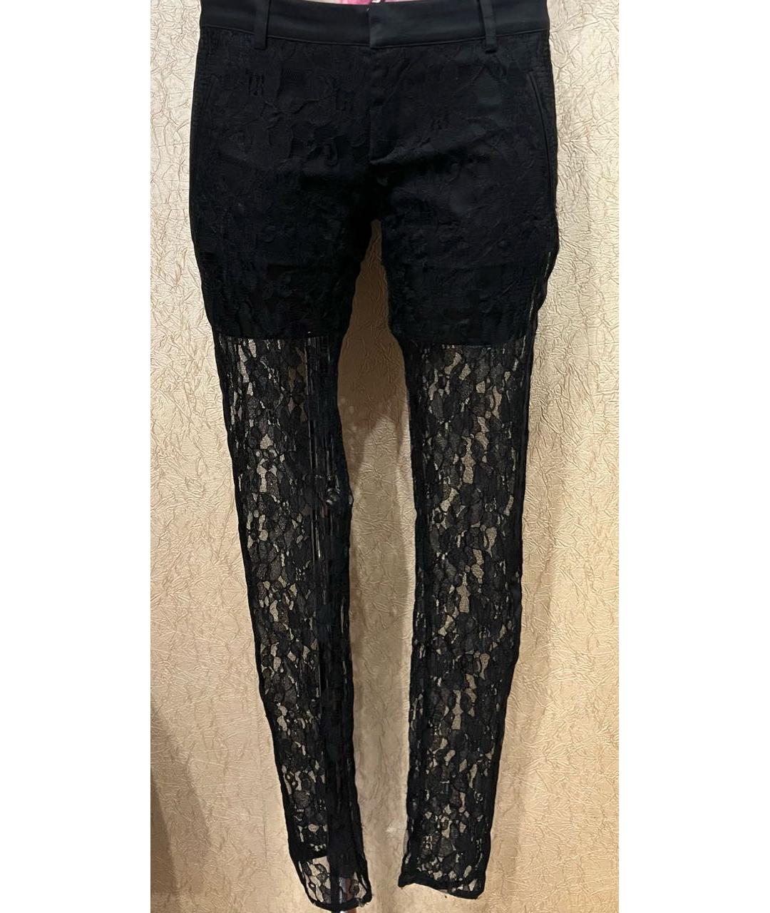 PHILIPP PLEIN Черные хлопко-эластановые брюки узкие, фото 8