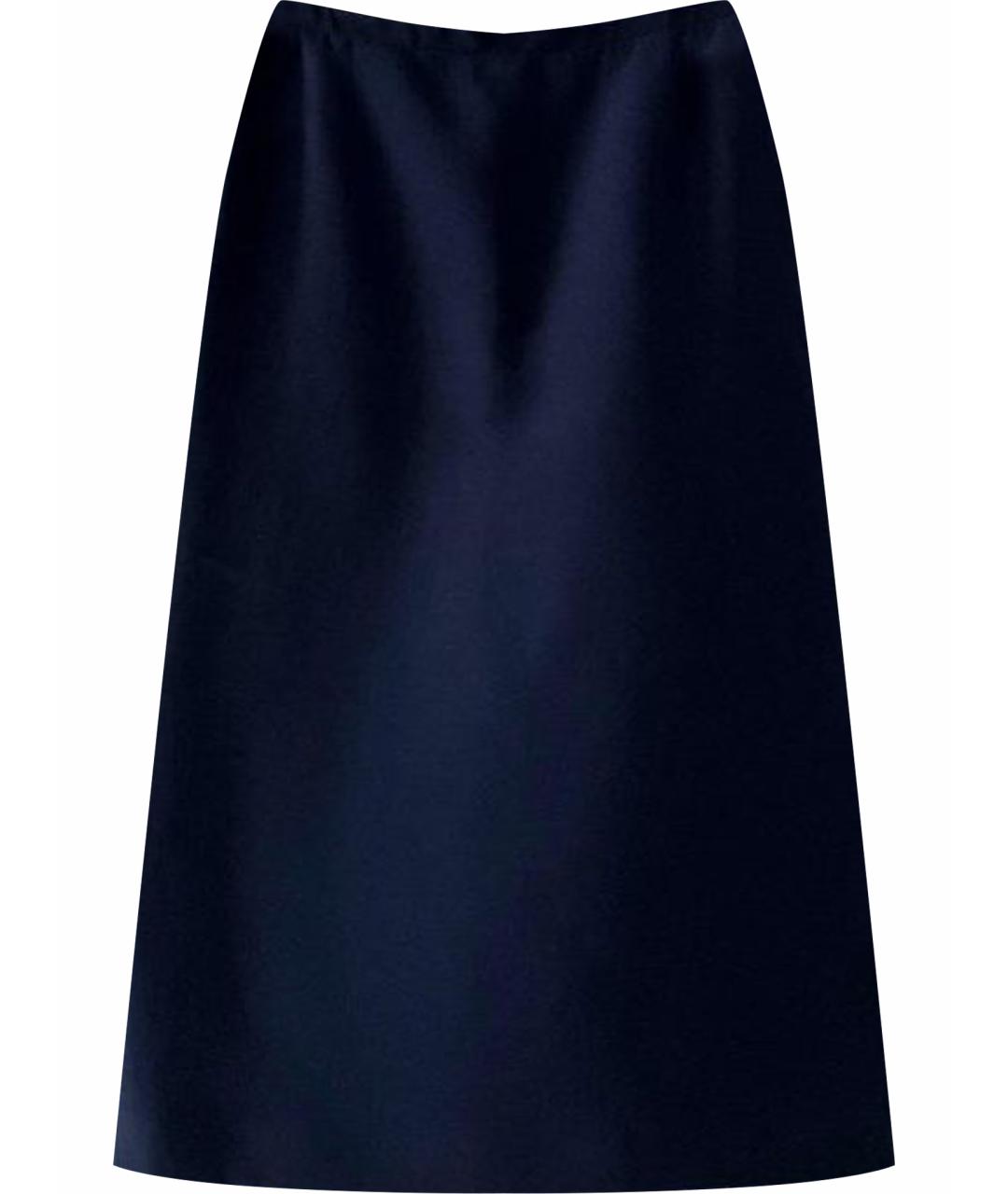 CHRISTIAN DIOR Темно-синяя шерстяная юбка миди, фото 1