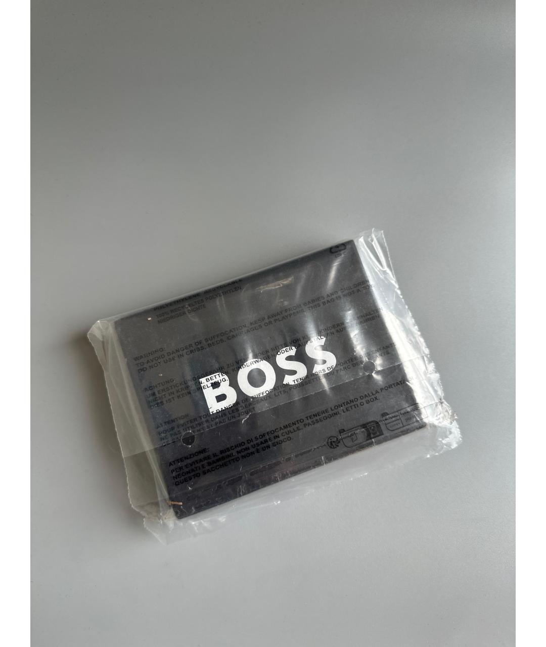 HUGO BOSS Черная кожаная визитница, фото 5