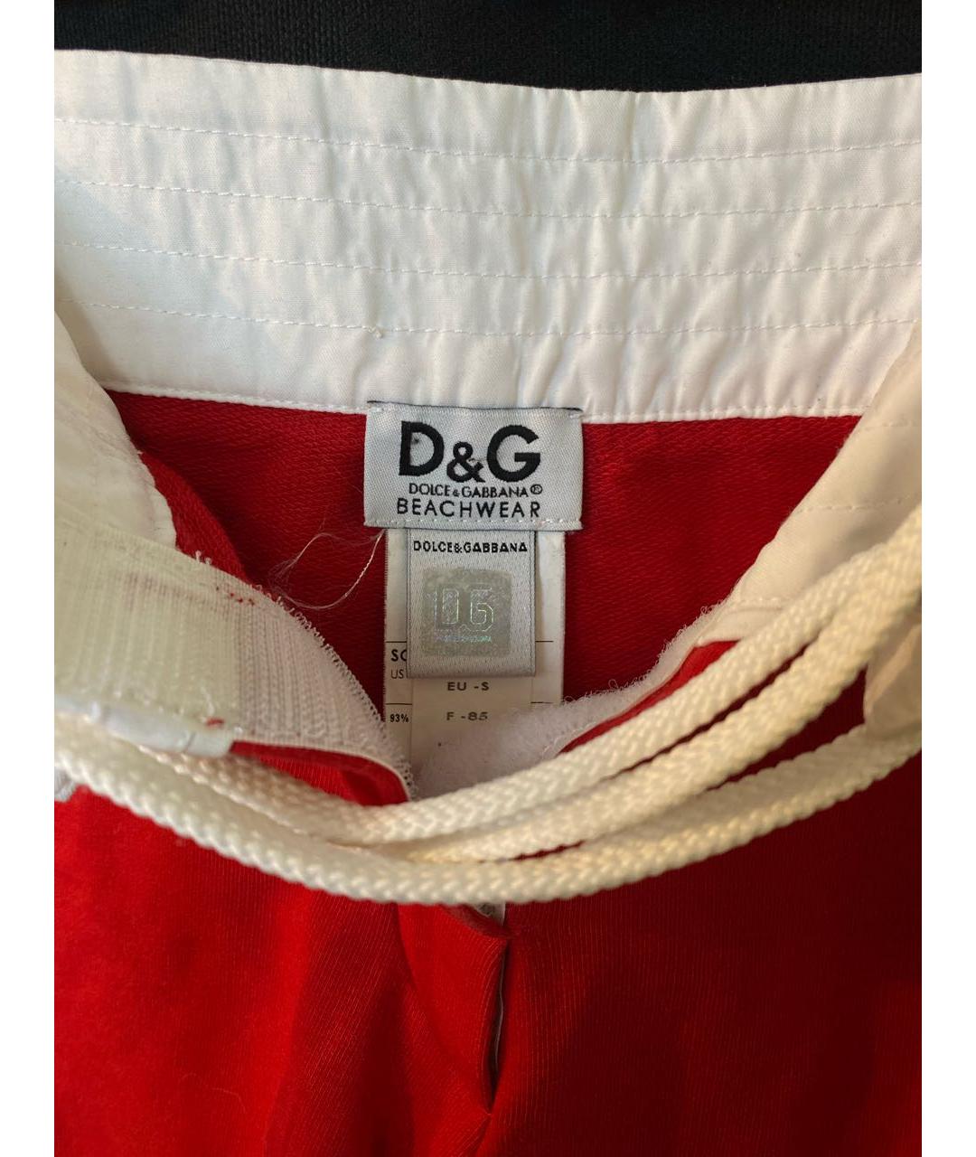 DOLCE&GABBANA Красные хлопко-эластановые шорты, фото 2