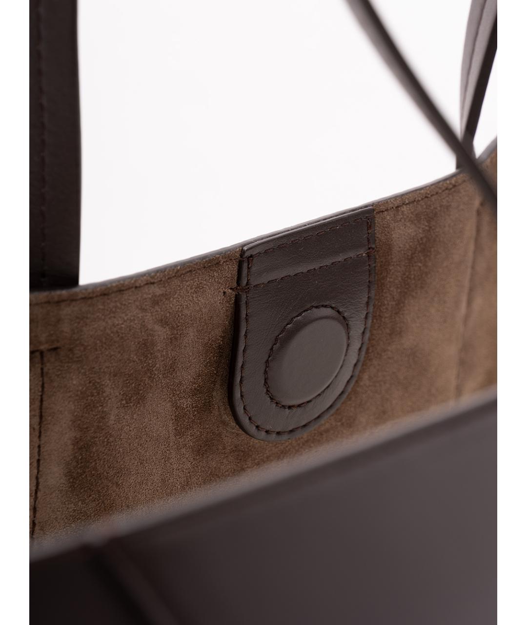 BRUNELLO CUCINELLI Коричневая кожаная сумка тоут, фото 5