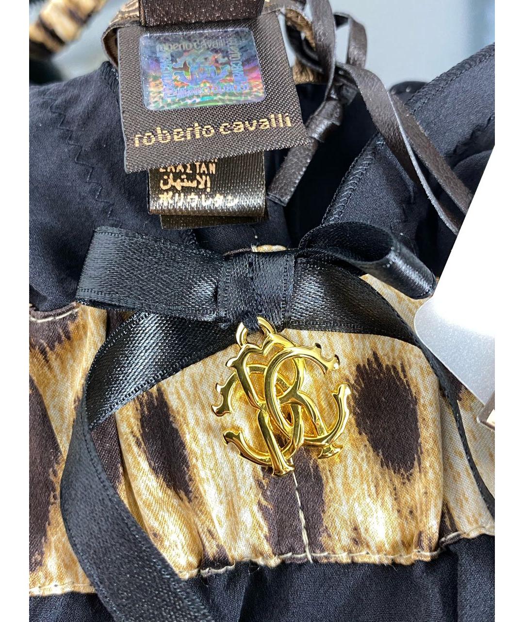 ROBERTO CAVALLI Черная шелковая майка, фото 7