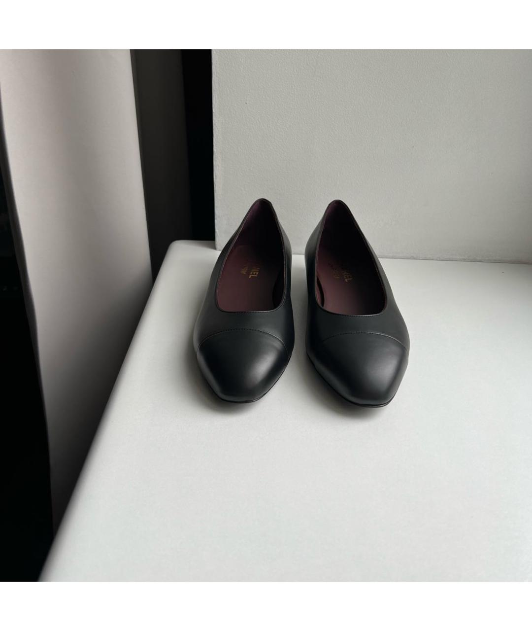 CHANEL Черные кожаные балетки, фото 4