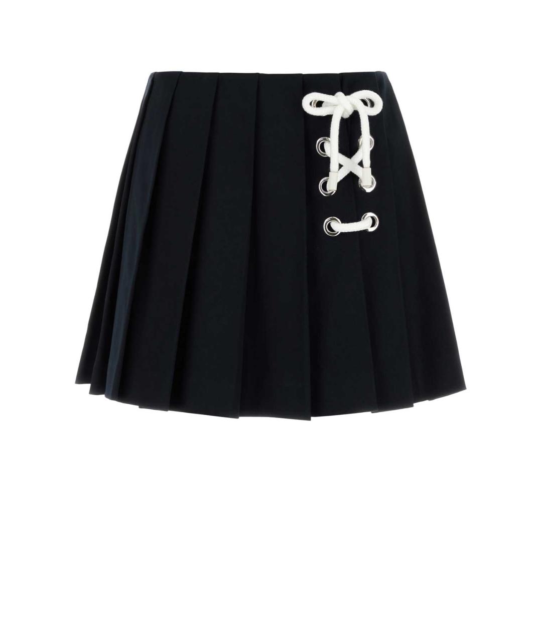 PRADA Темно-синяя хлопковая юбка мини, фото 1