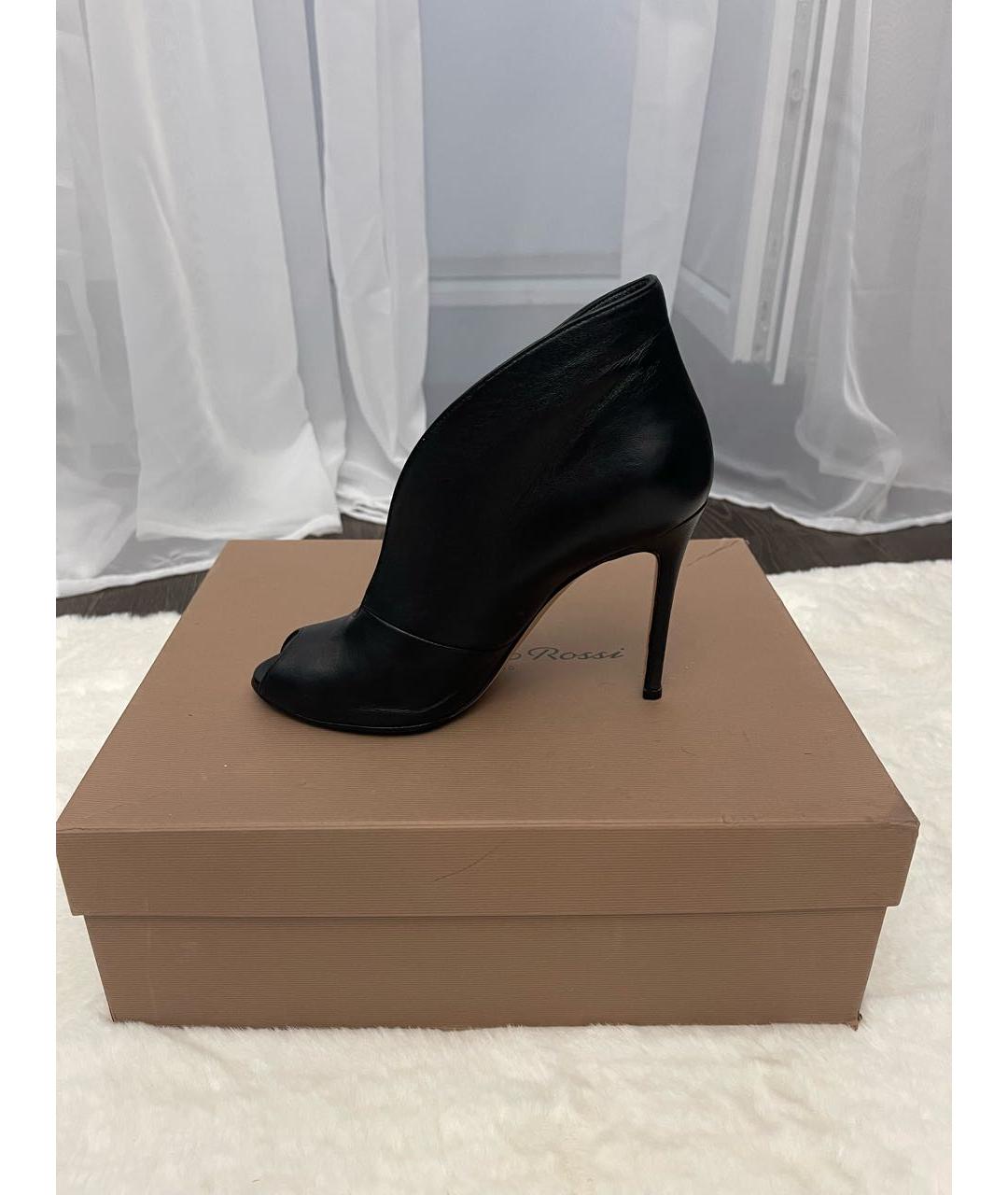 GIANVITO ROSSI Черные кожаные ботильоны, фото 7