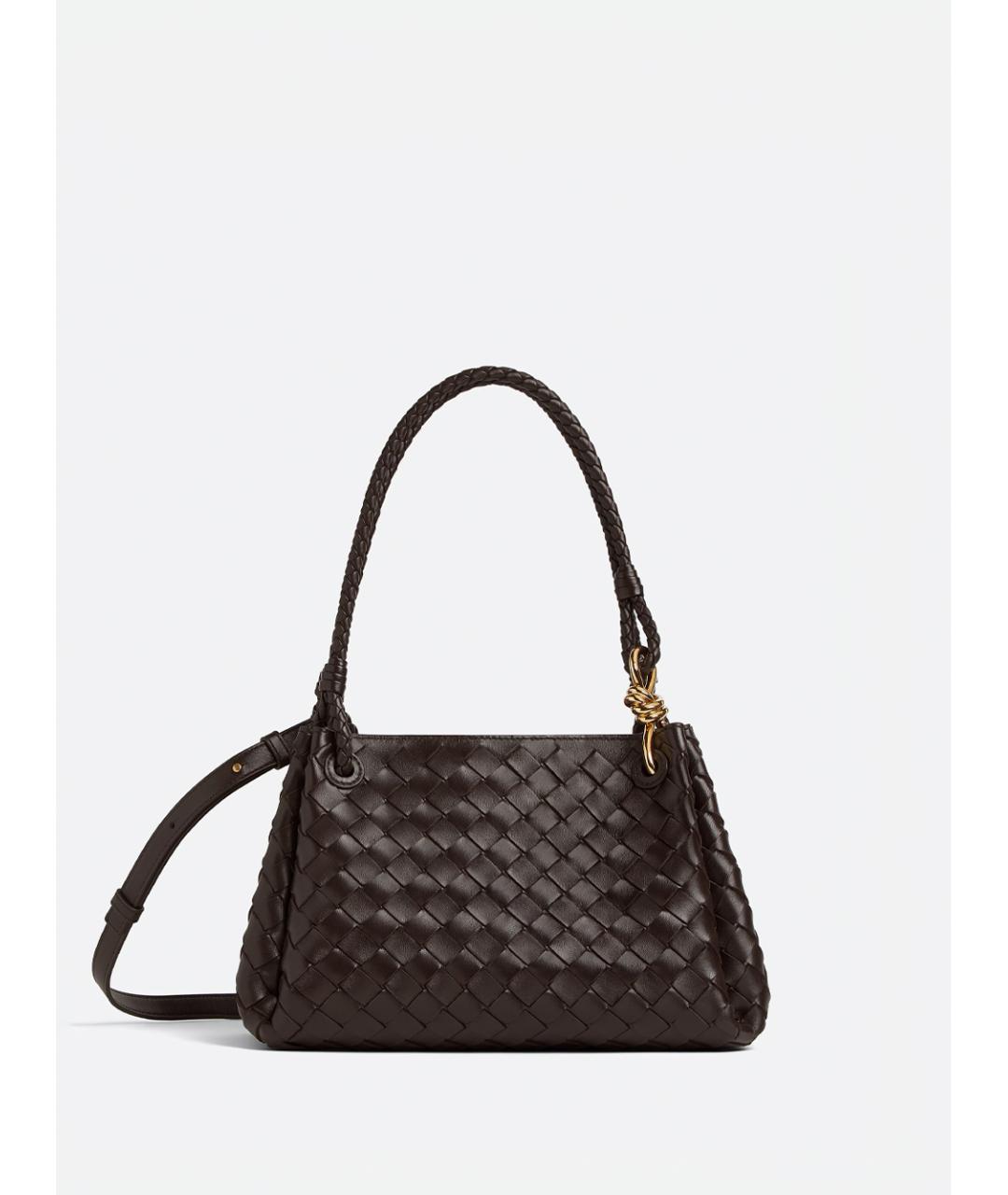 BOTTEGA VENETA Коричневая кожаная сумка на плечо, фото 1
