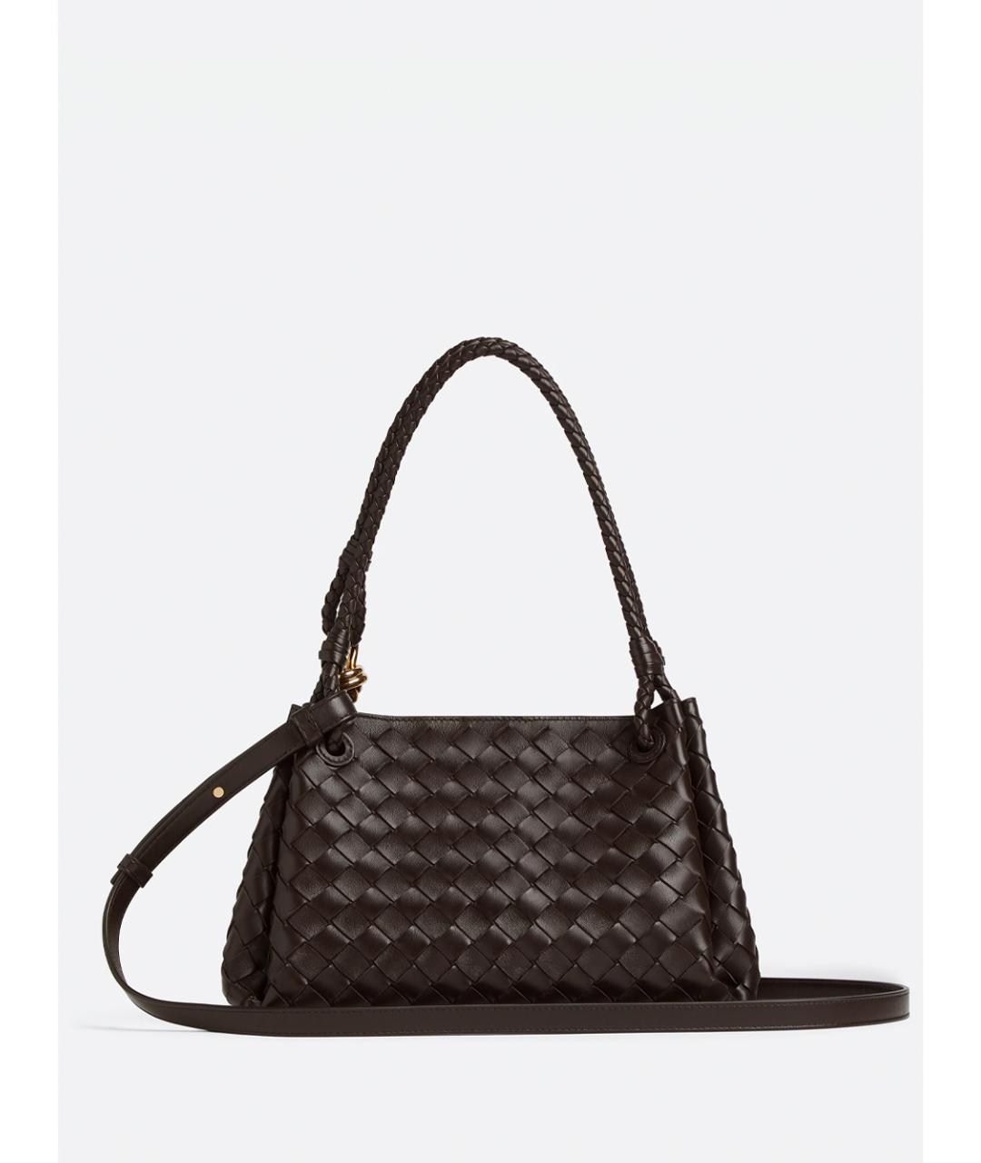 BOTTEGA VENETA Коричневая кожаная сумка на плечо, фото 3
