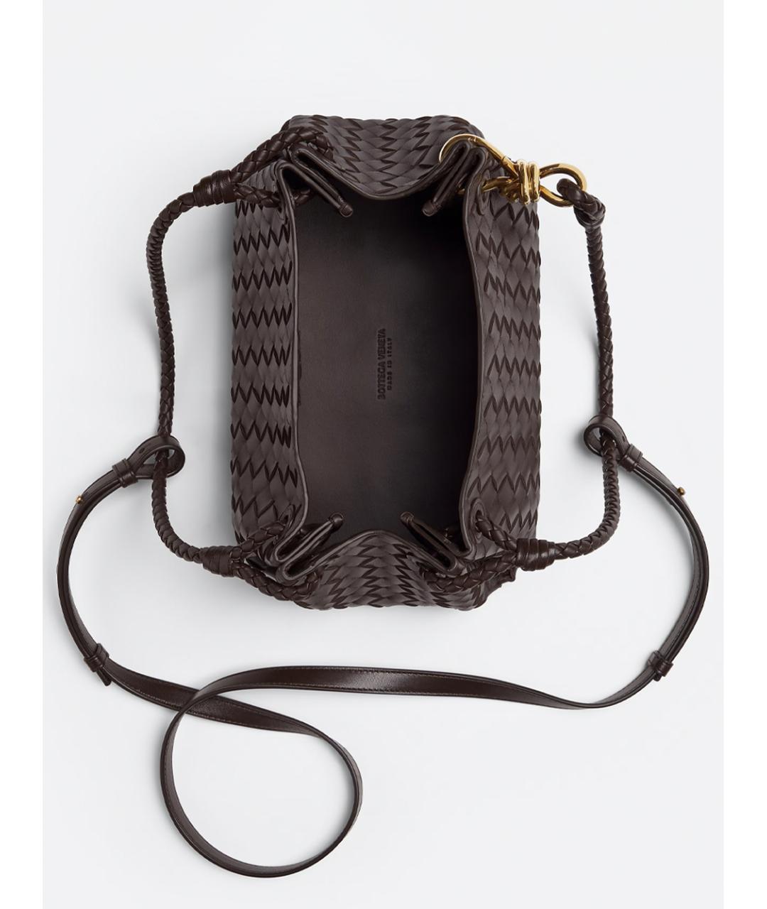 BOTTEGA VENETA Коричневая кожаная сумка на плечо, фото 4