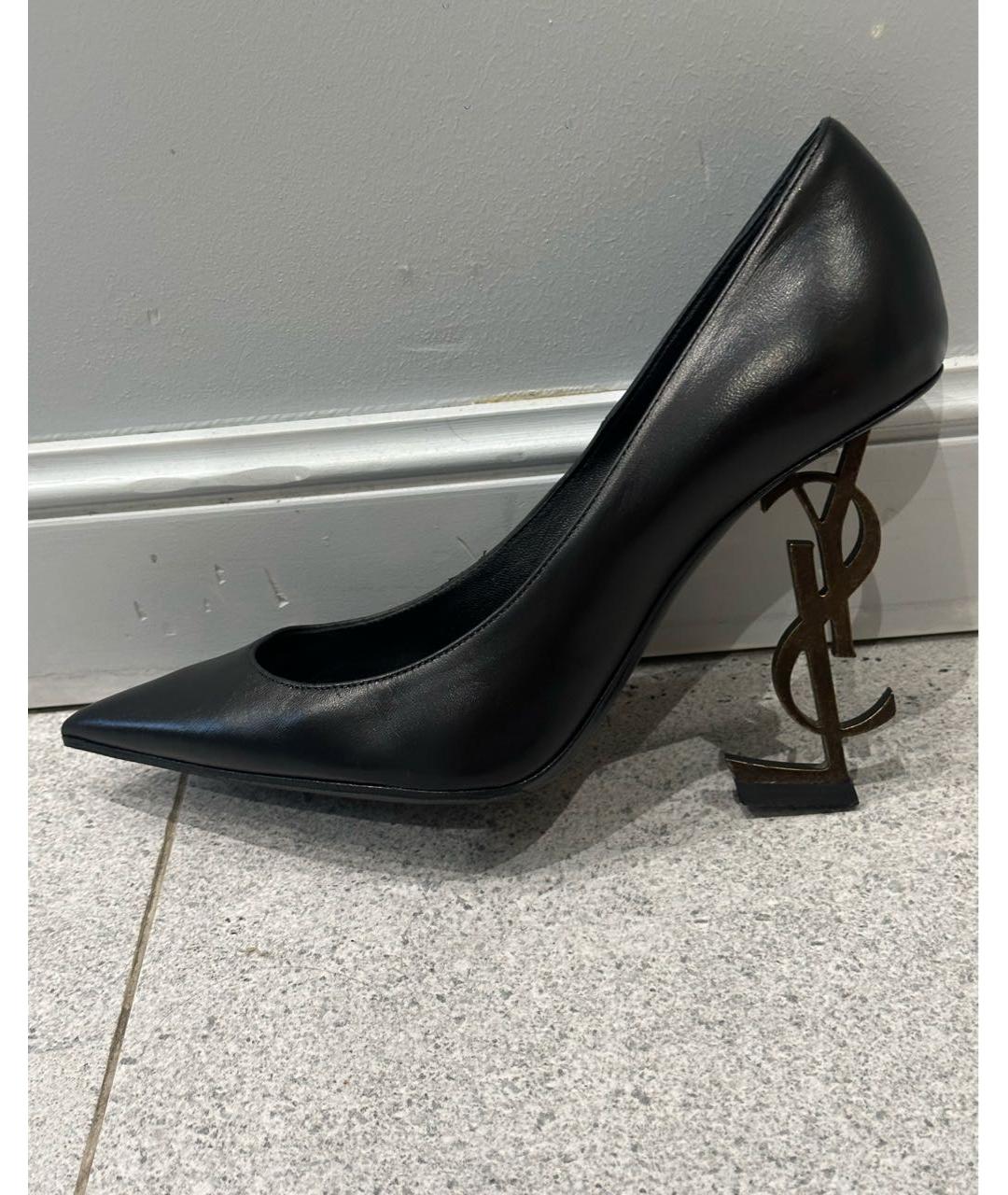 SAINT LAURENT Черные кожаные туфли, фото 4