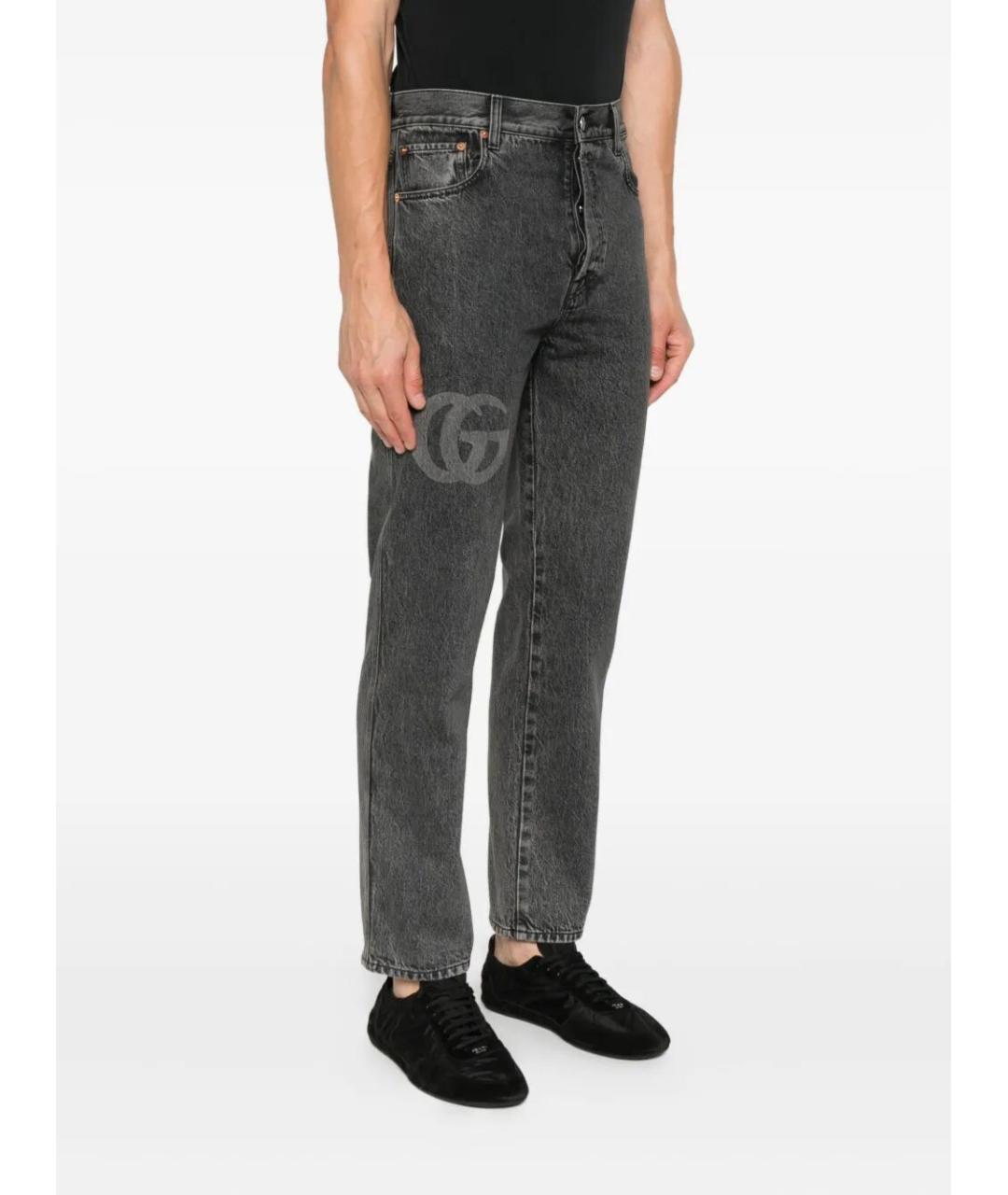 GUCCI Антрацитовые хлопковые прямые джинсы, фото 5