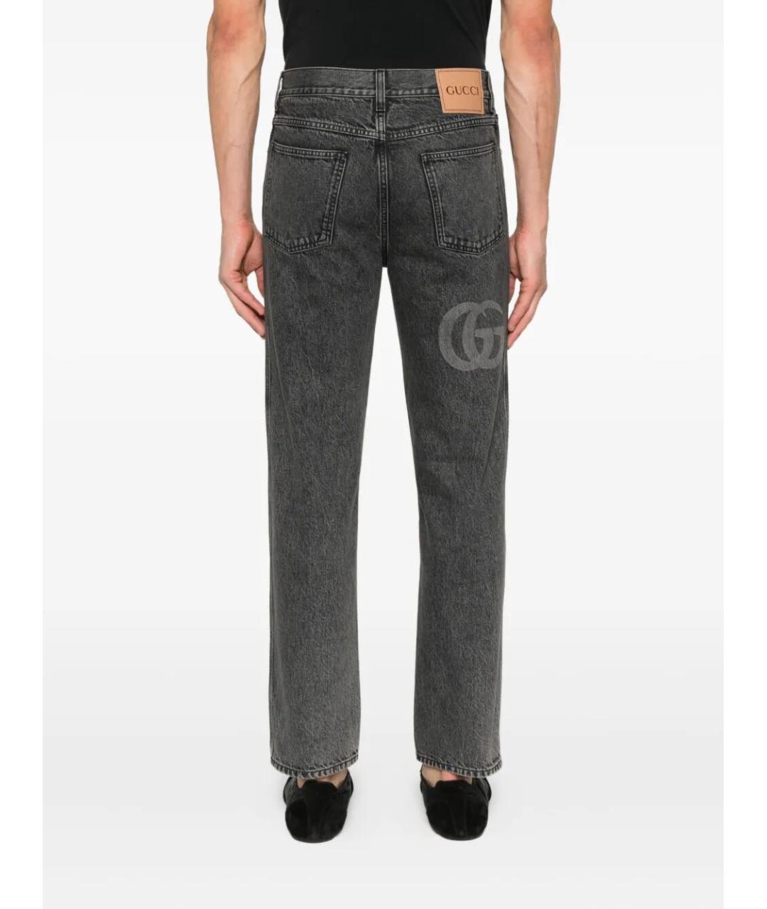 GUCCI Антрацитовые хлопковые прямые джинсы, фото 3