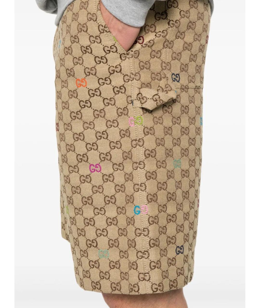 GUCCI Бежевые хлопковые шорты, фото 4