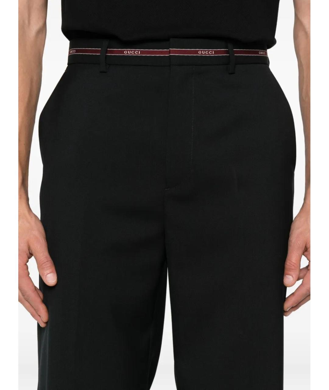 GUCCI Синие шерстяные повседневные брюки, фото 5
