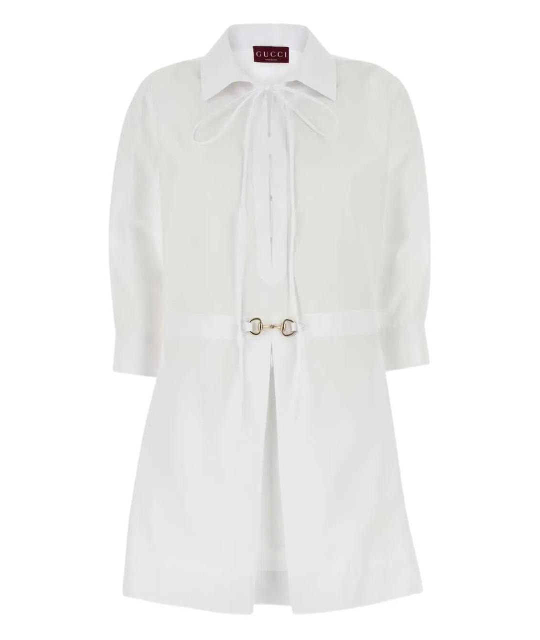 GUCCI Белое хлопковое повседневное платье, фото 1