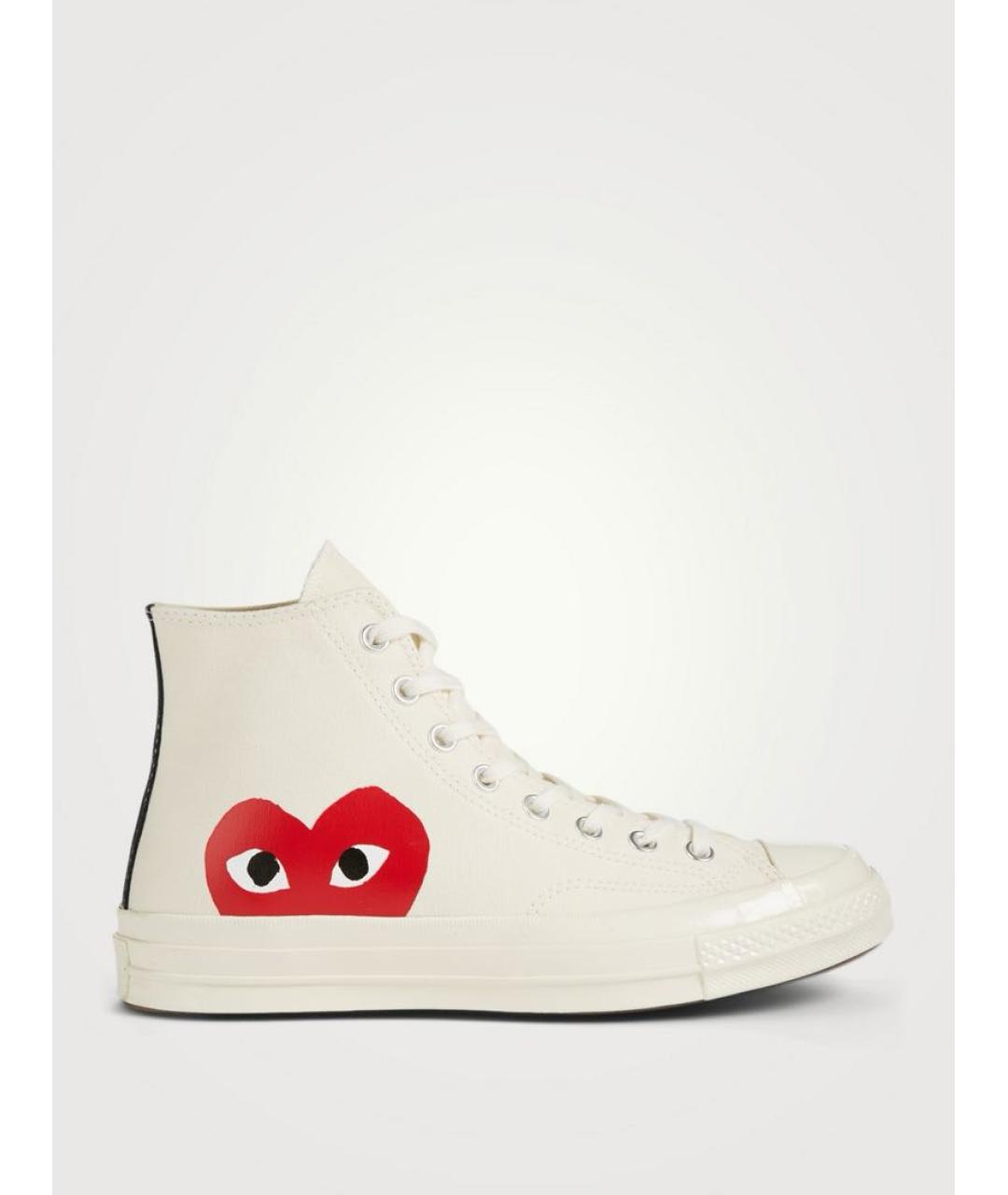 COMME DES GARÇONS PLAY Белые текстильные кеды, фото 3