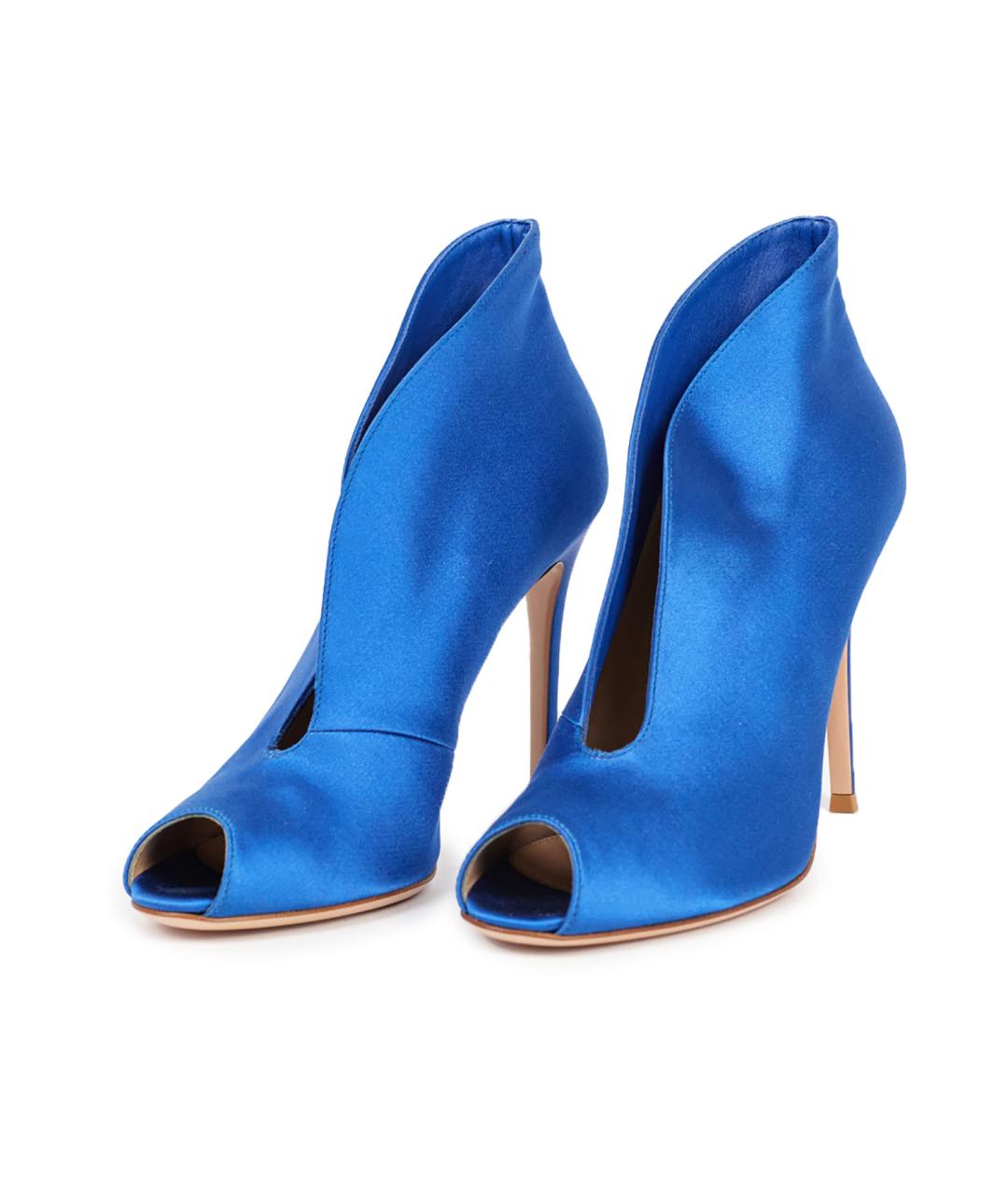 GIANVITO ROSSI Синие текстильные ботильоны, фото 2
