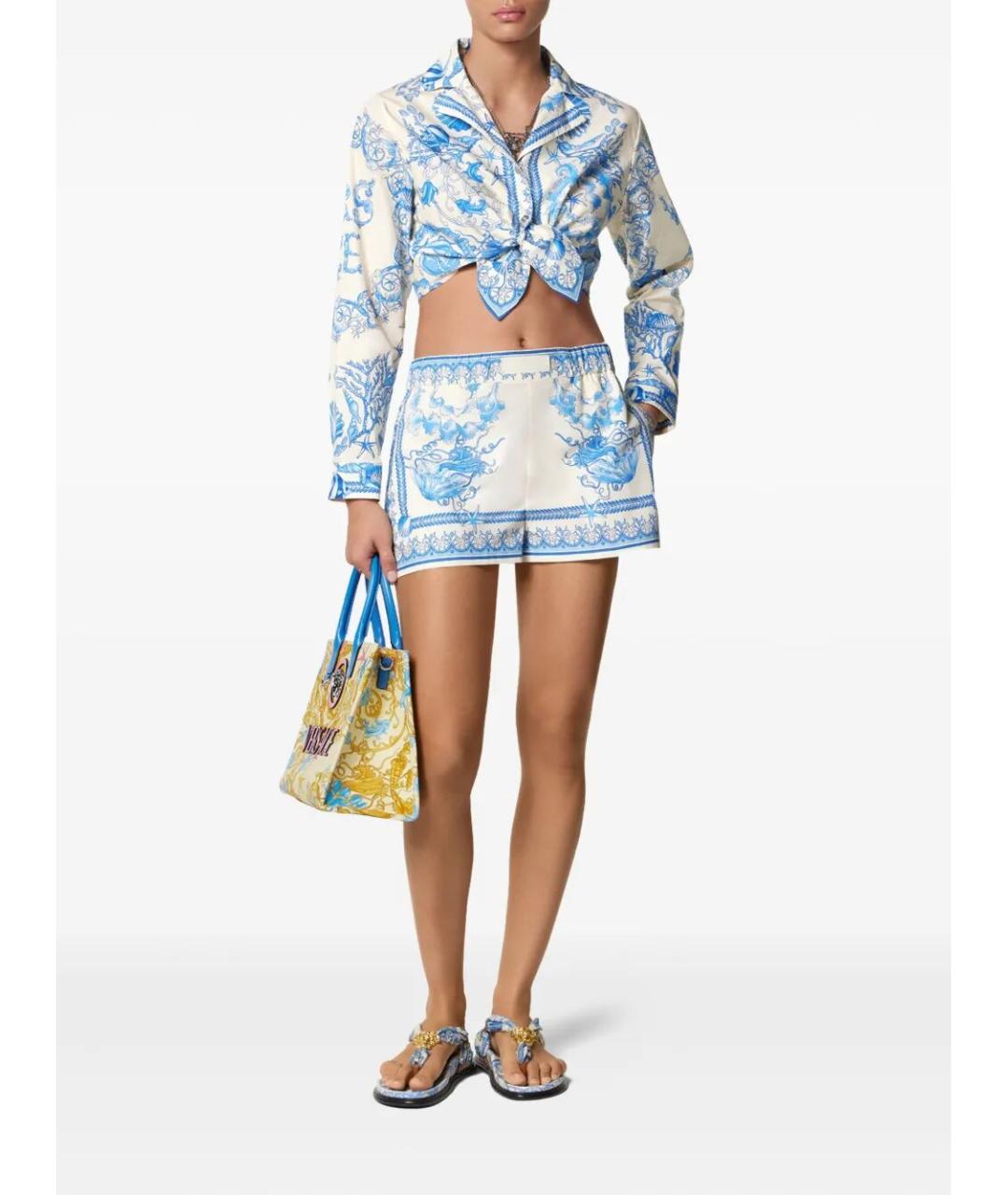VERSACE Мульти хлопковые шорты, фото 2