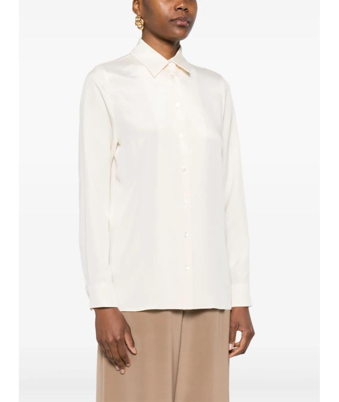 MAX MARA Бежевая шелковая рубашка, фото 3