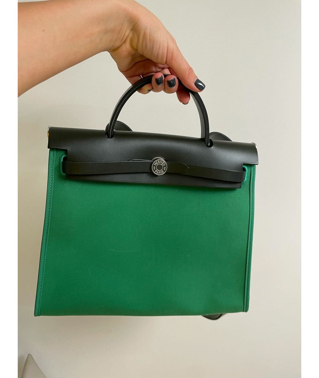 HERMES PRE-OWNED Зеленая сумка тоут, фото 4