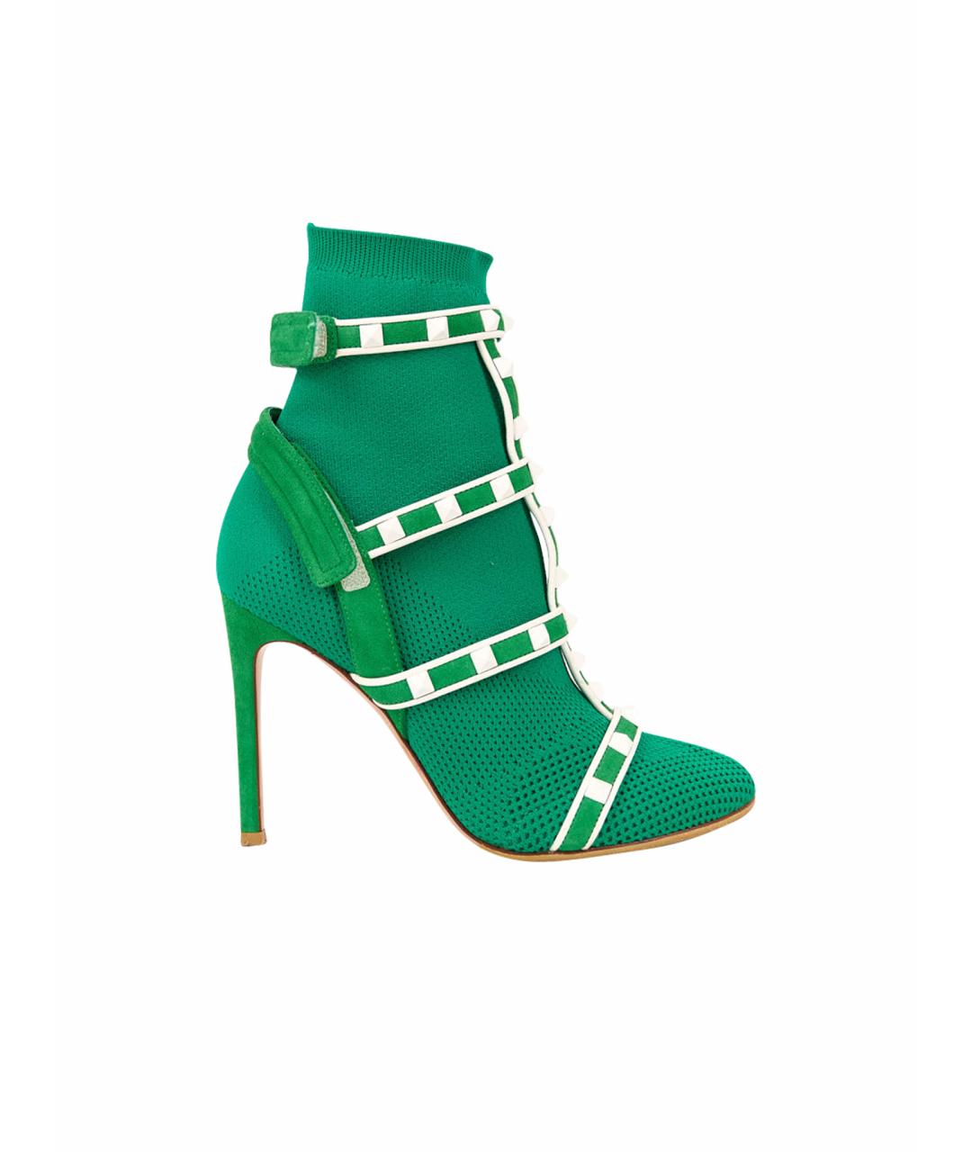 VALENTINO Зеленые текстильные ботильоны, фото 1